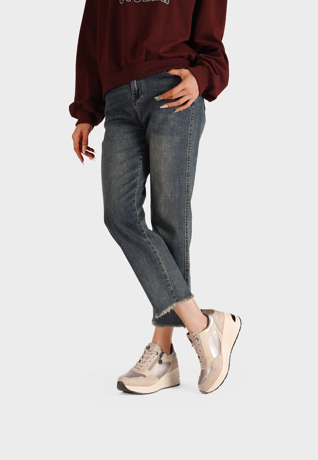 Sneakers con zeppa e zip laterale X33-29 - Image 15
