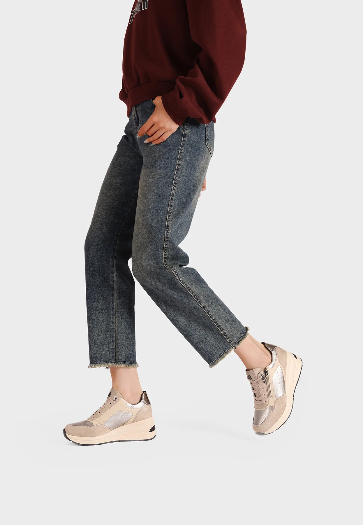 Sneakers con zeppa e zip laterale X33-29 - Image 21