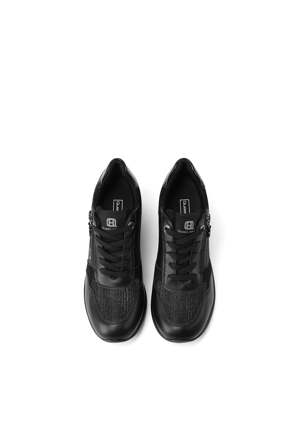 Sneakers da donna con zeppa e dettagli metallici X33-30 - Image 12
