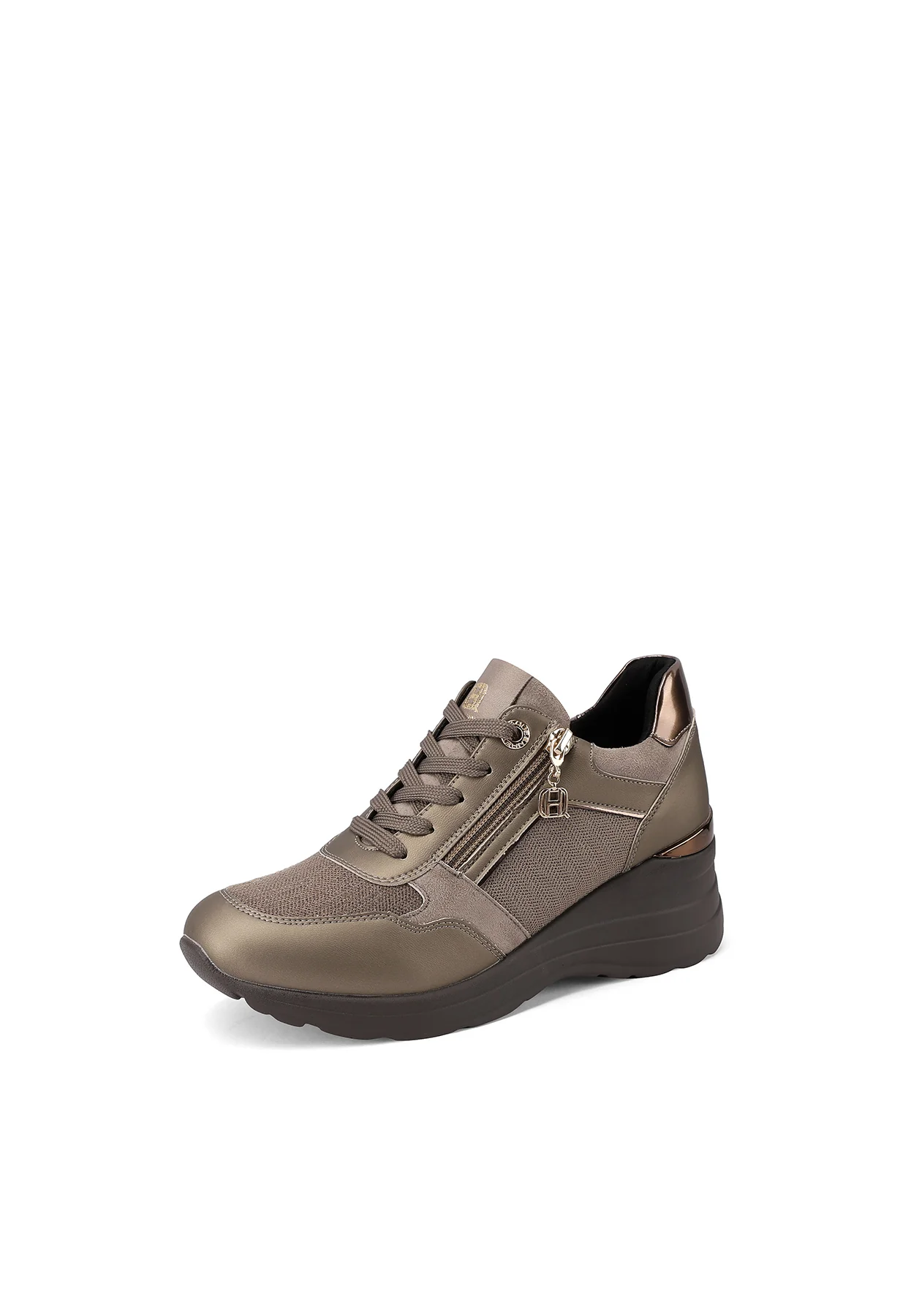 Sneakers da donna con zeppa e dettagli metallici X33-30 - Image 3