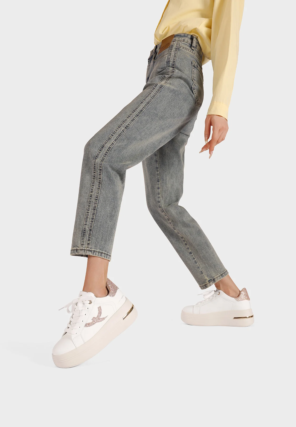 Sneakers da donna platform con glitter X33-8 - Image 14