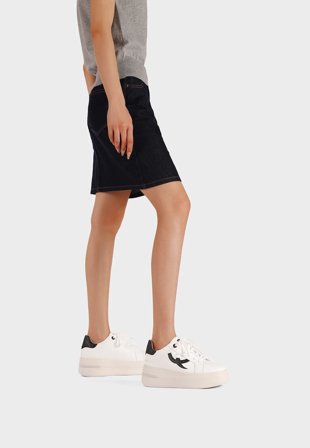 Sneakers da donna platform con glitter X33-8 - Image 21