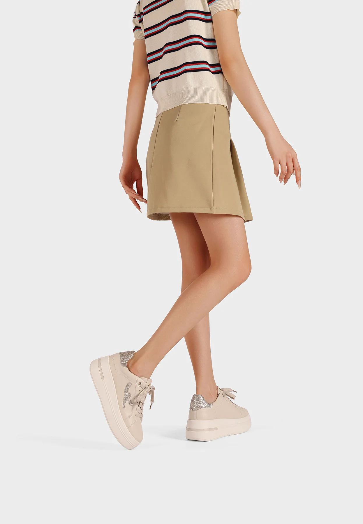 Sneakers da donna platform con glitter X33-8 - Image 7