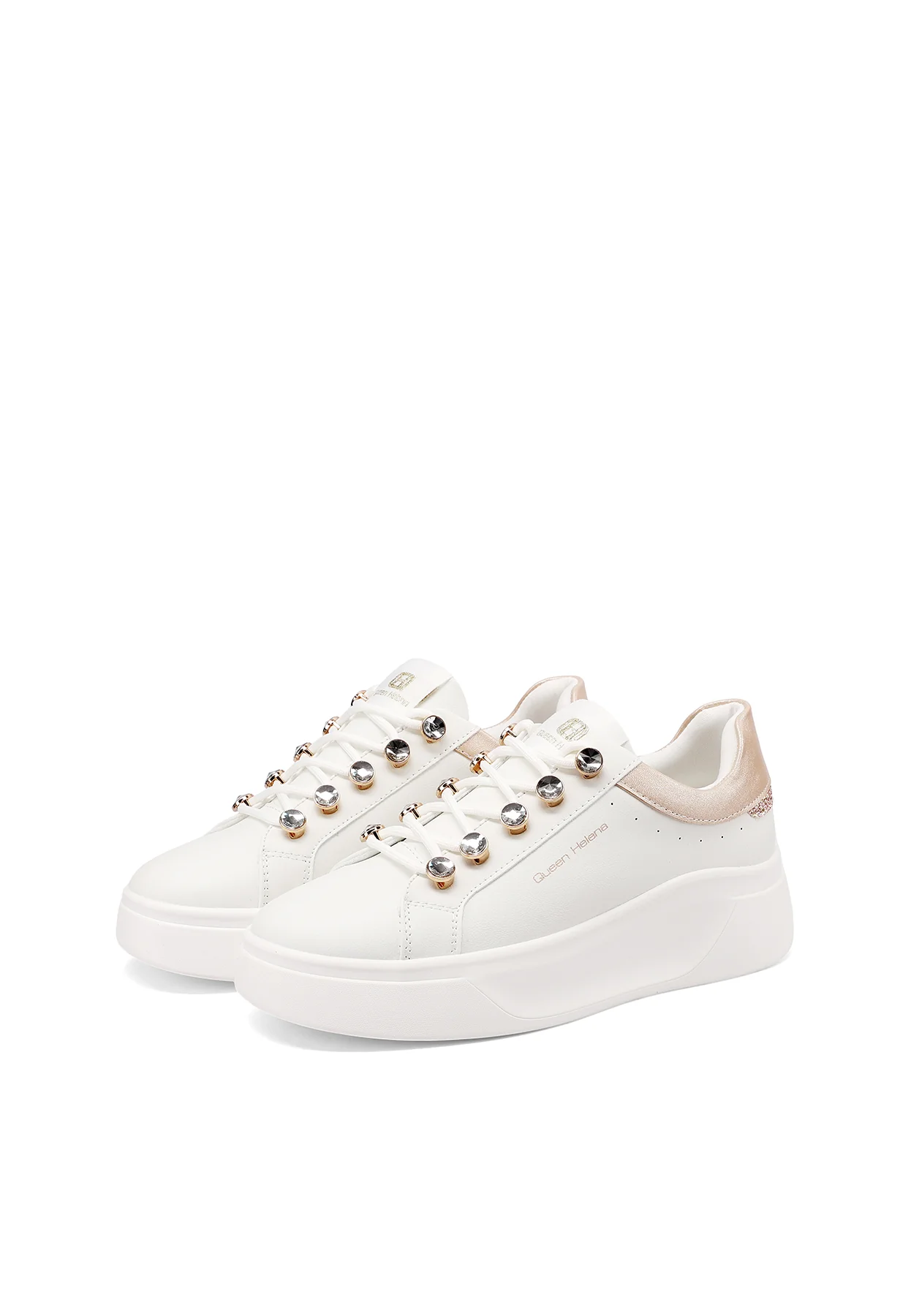 Sneakers platform con lacci gioiello X34-11 - Image 12