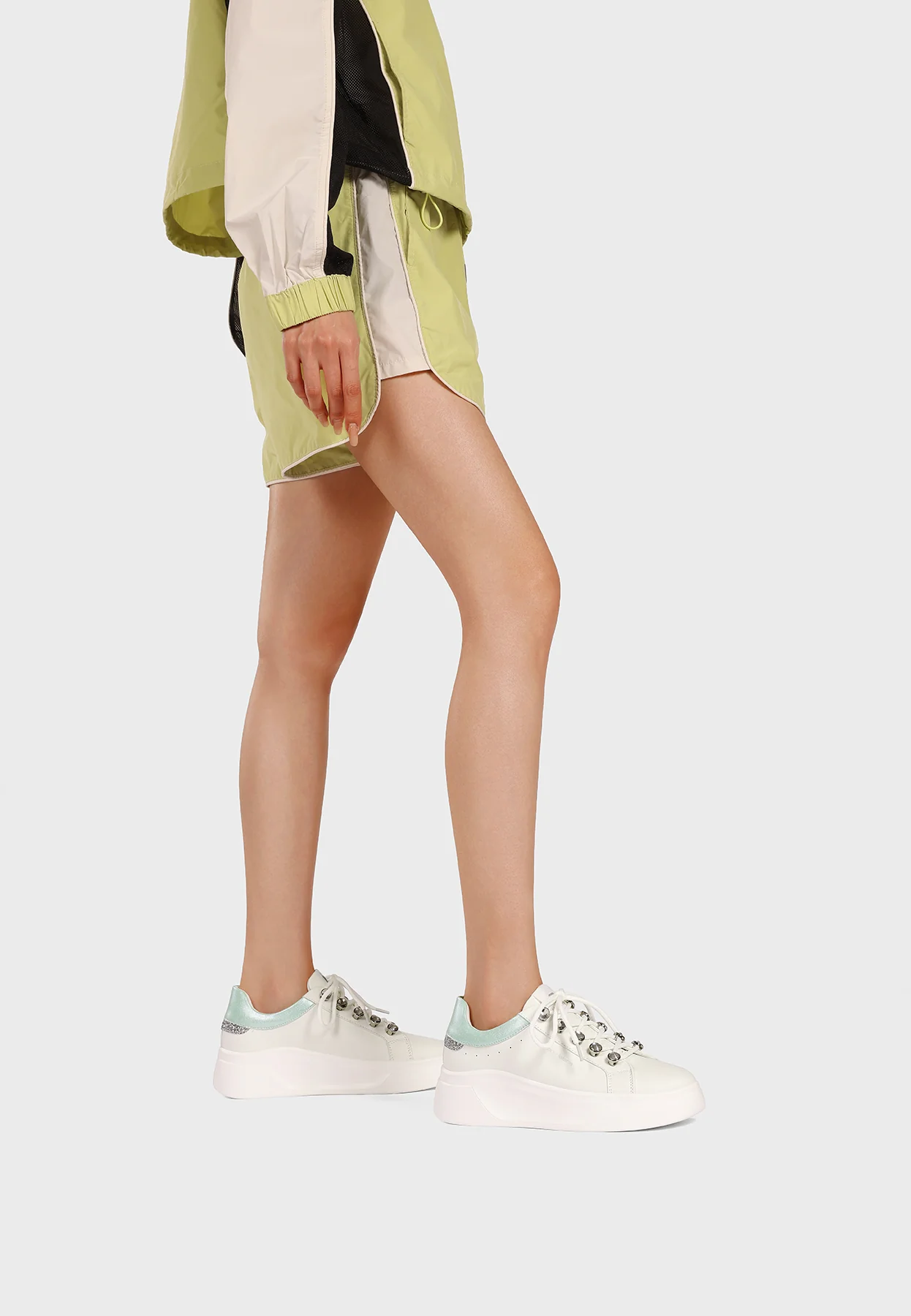 Sneakers platform con lacci gioiello X34-11 - Image 24