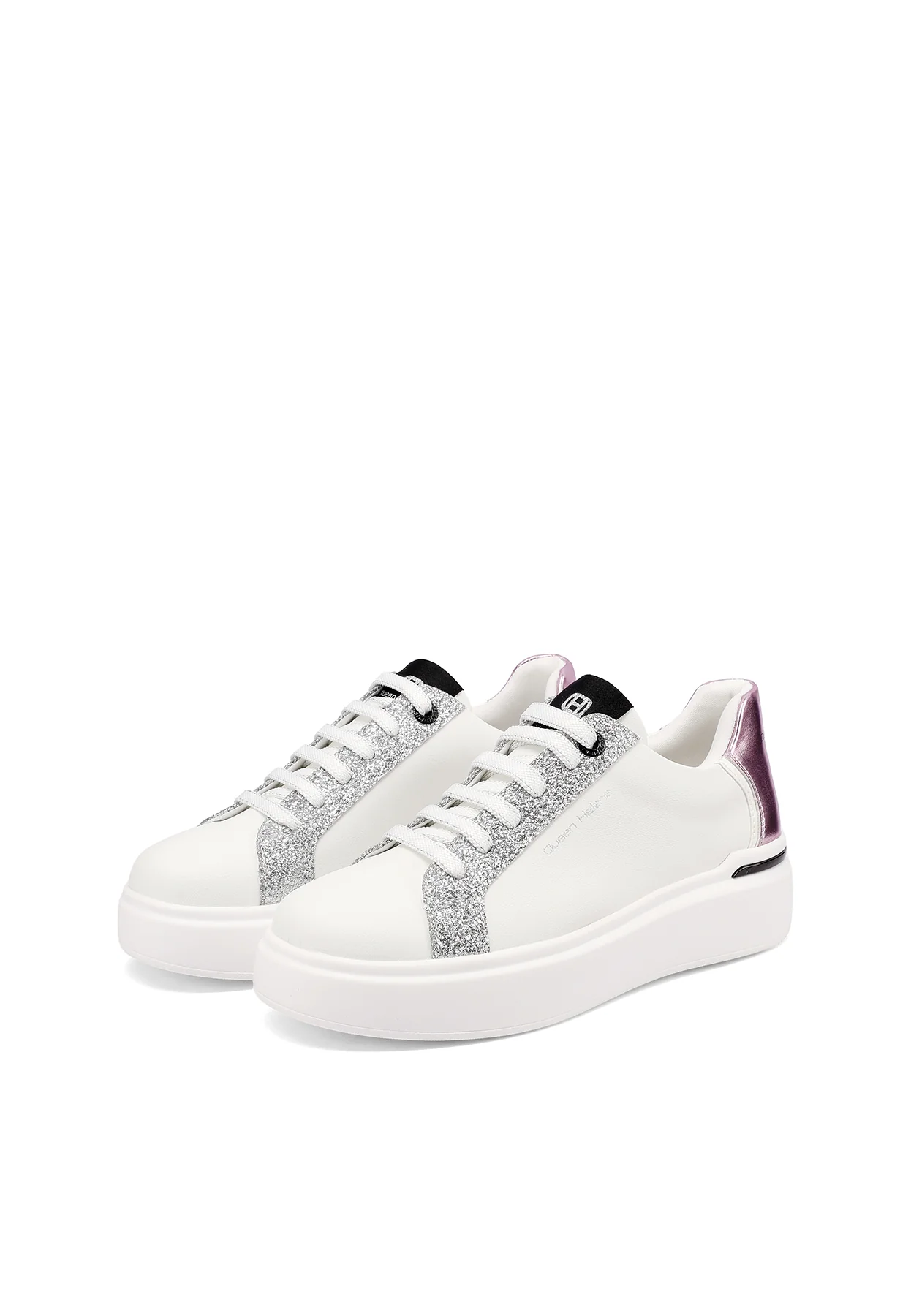 Sneakers platform con glitter e dettagli metallici X34-12 - Image 20
