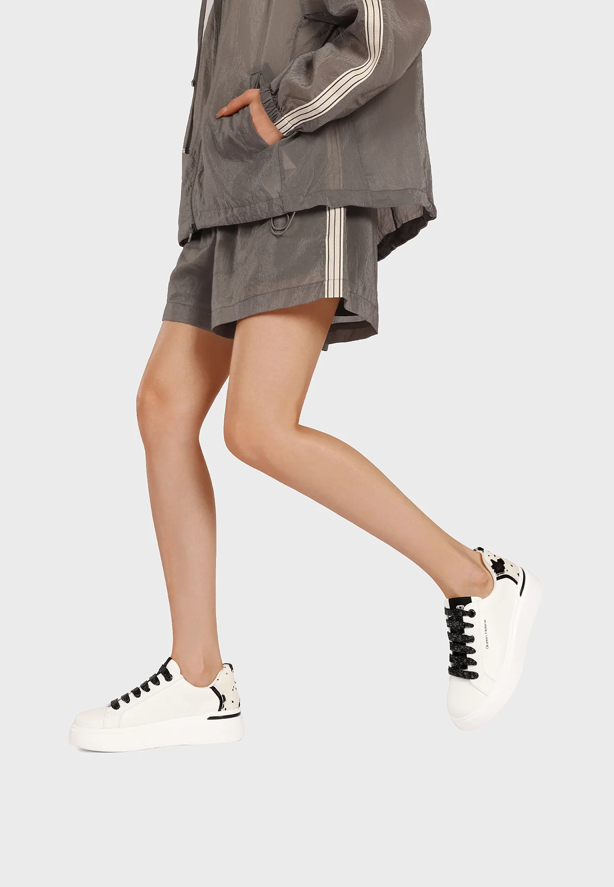Sneakers platform con glitter e dettagli metallici X34-12 - Image 25
