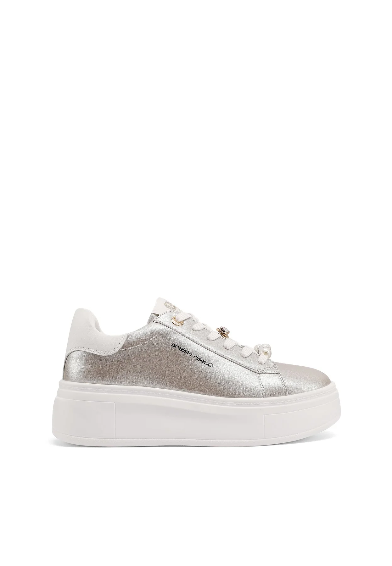 Sneakers donna platform minimal con dettagli gioiello X34-13 - Image 10