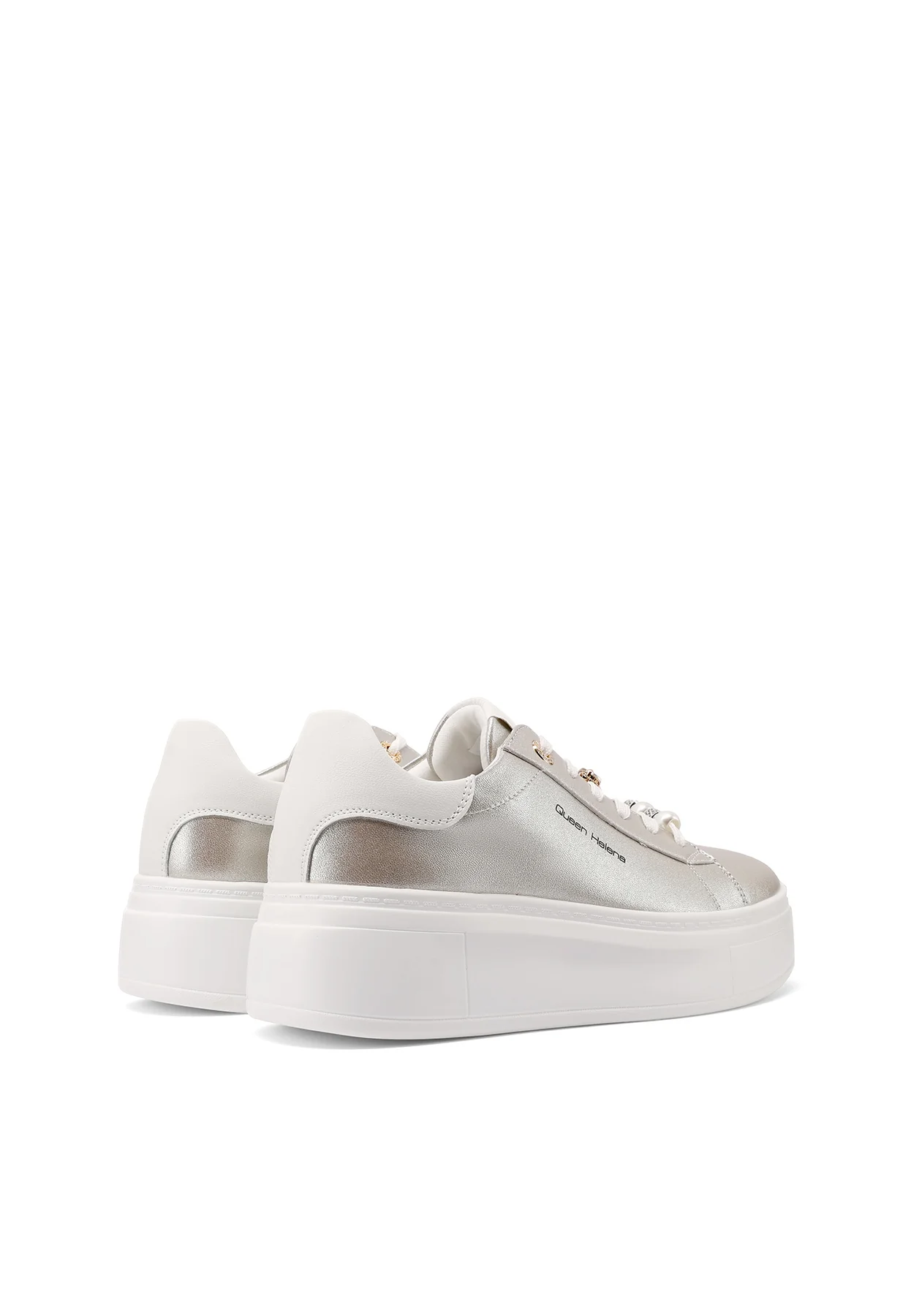 Sneakers donna platform minimal con dettagli gioiello X34-13 - Image 13
