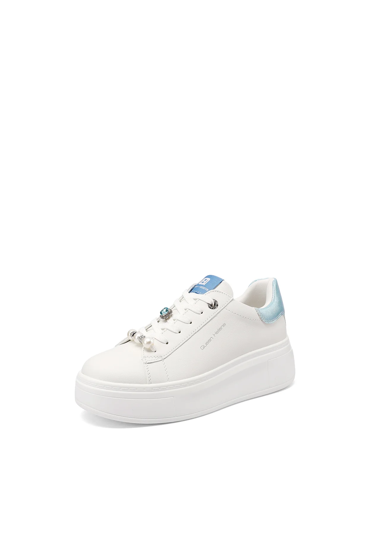 Sneakers donna platform minimal con dettagli gioiello X34-13 - Image 19