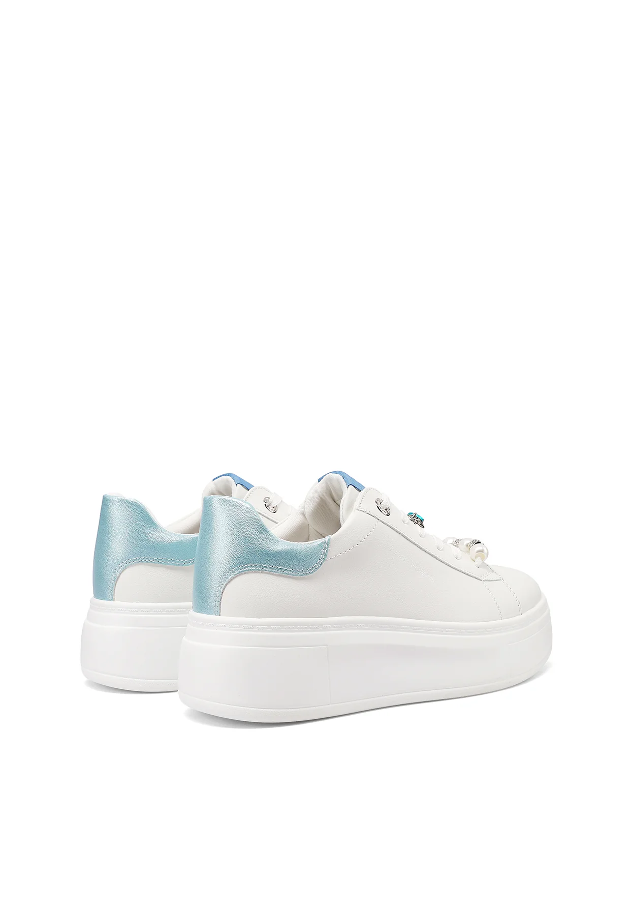 Sneakers donna platform minimal con dettagli gioiello X34-13 - Image 21