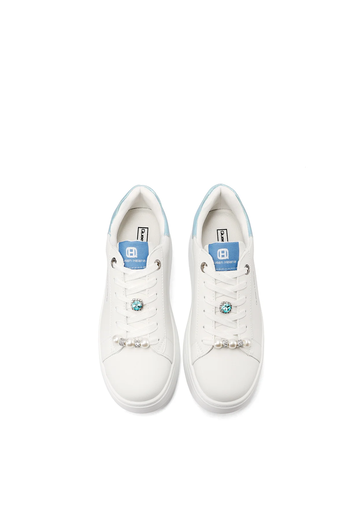 Sneakers donna platform minimal con dettagli gioiello X34-13 - Image 22