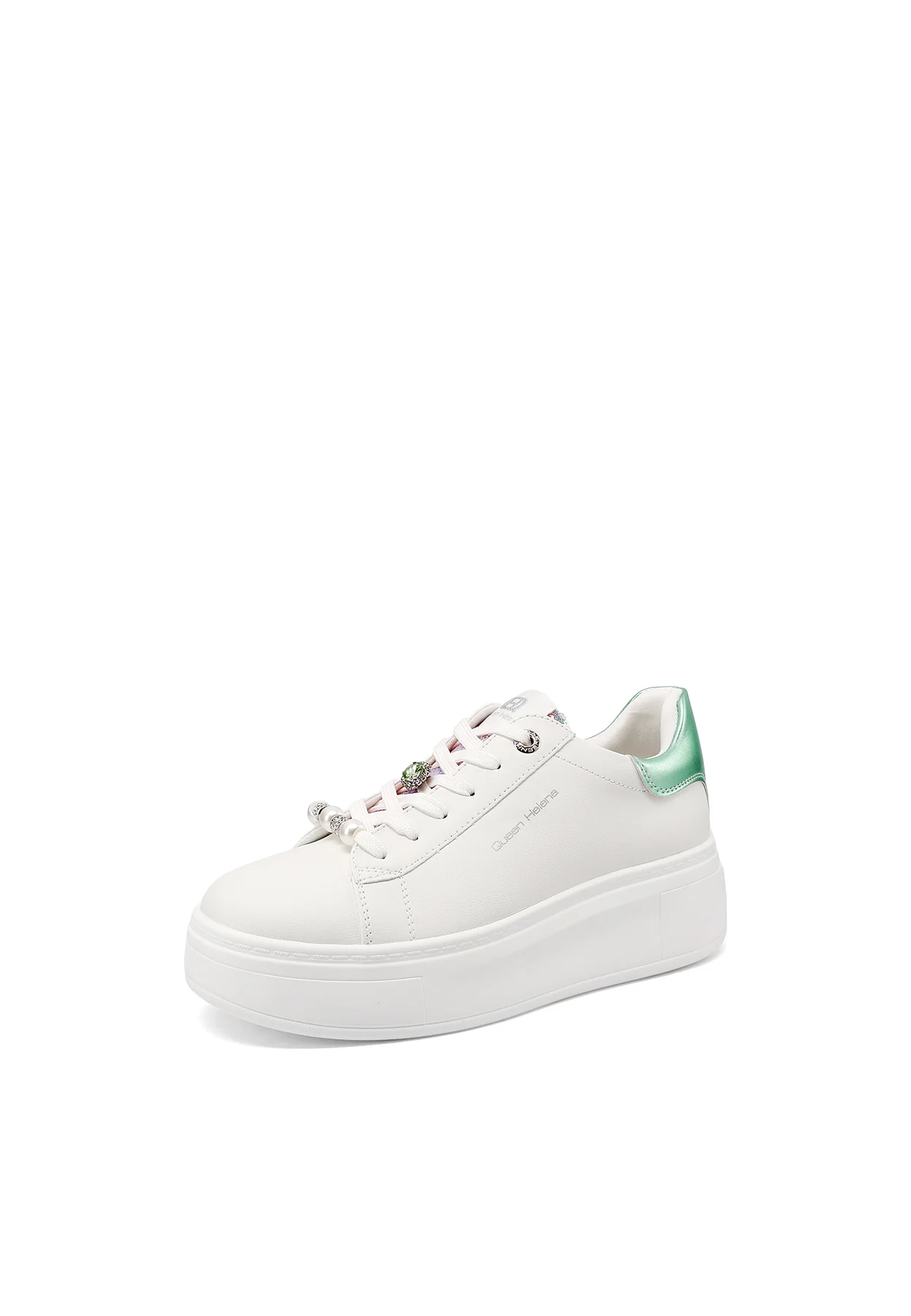 Sneakers donna platform minimal con dettagli gioiello X34-13 - Image 27