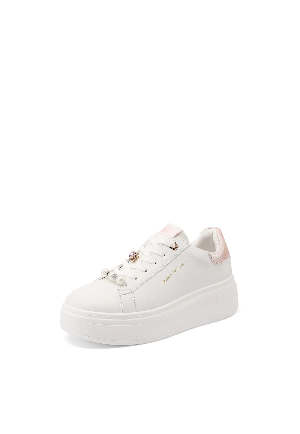 Sneakers donna platform minimal con dettagli gioiello X34-13 - Image 4