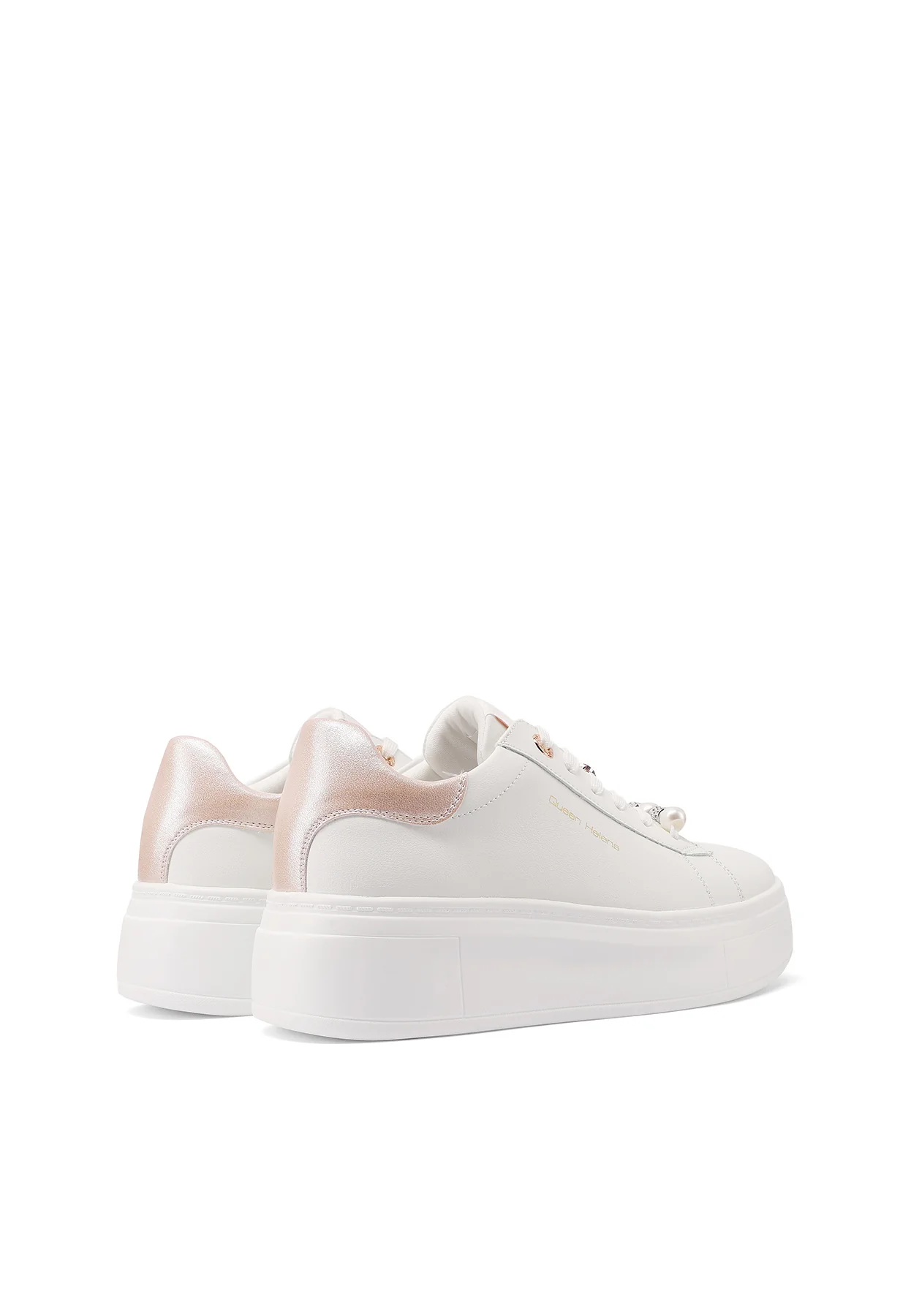 Sneakers donna platform minimal con dettagli gioiello X34-13 - Image 5