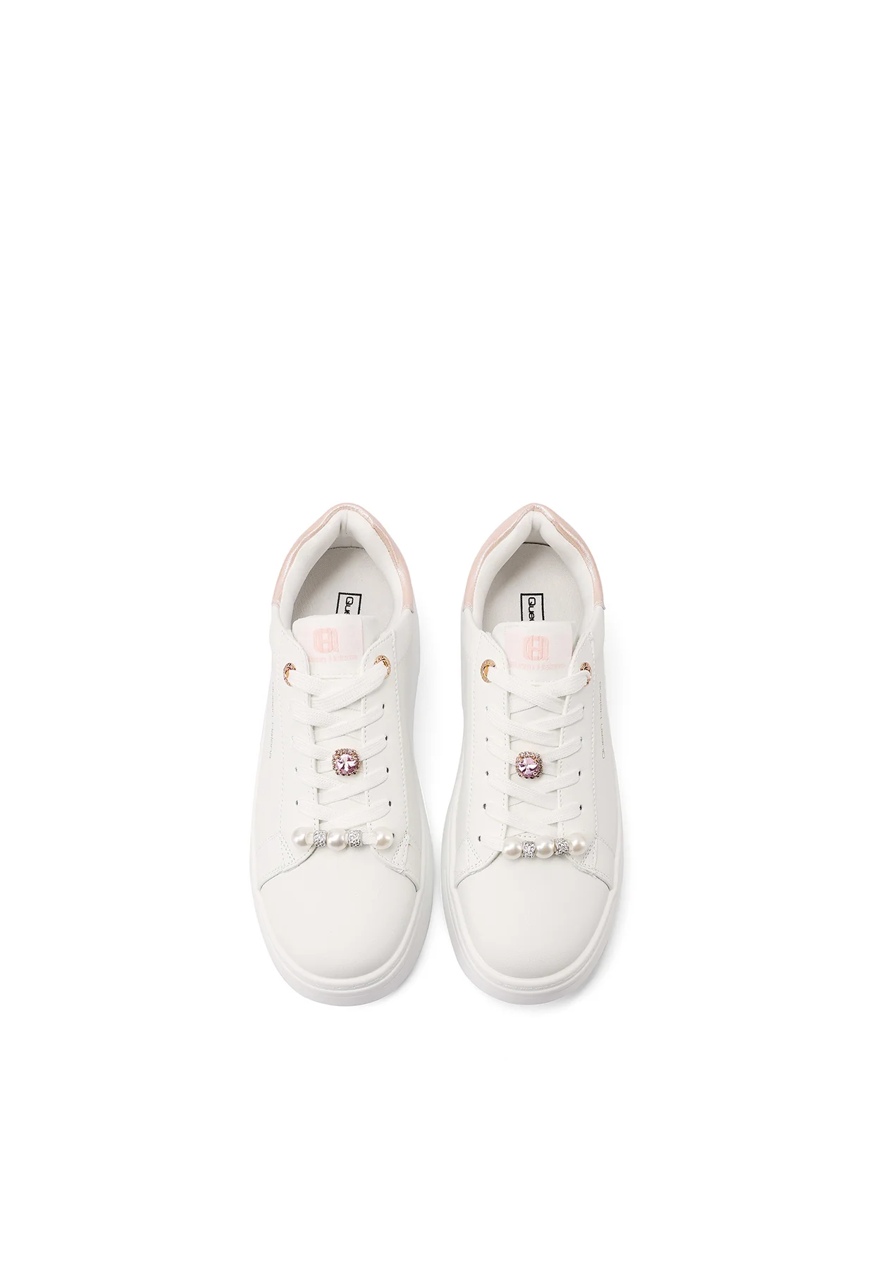 Sneakers donna platform minimal con dettagli gioiello X34-13 - Image 6