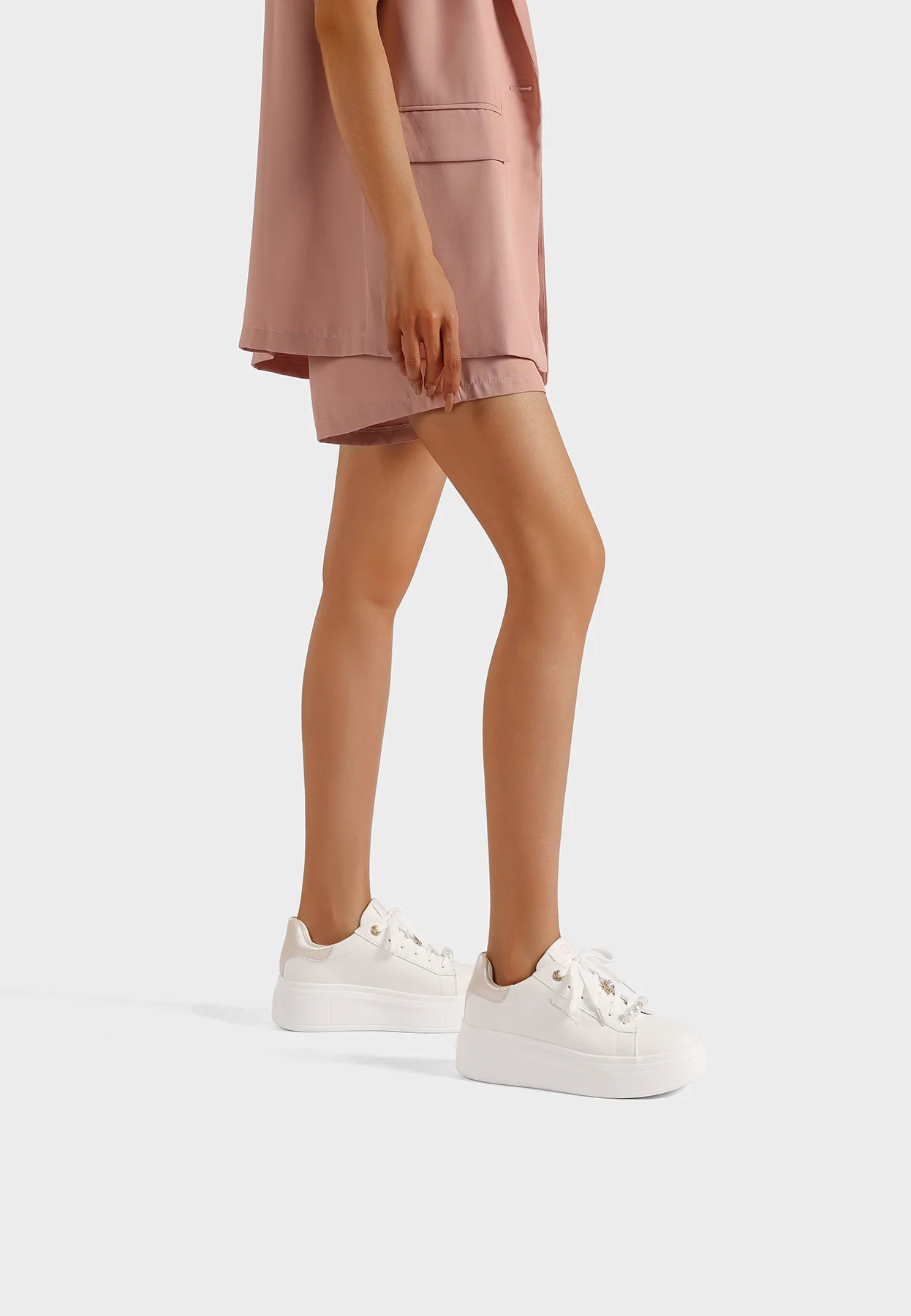 Sneakers donna platform minimal con dettagli gioiello X34-13 - Image 8