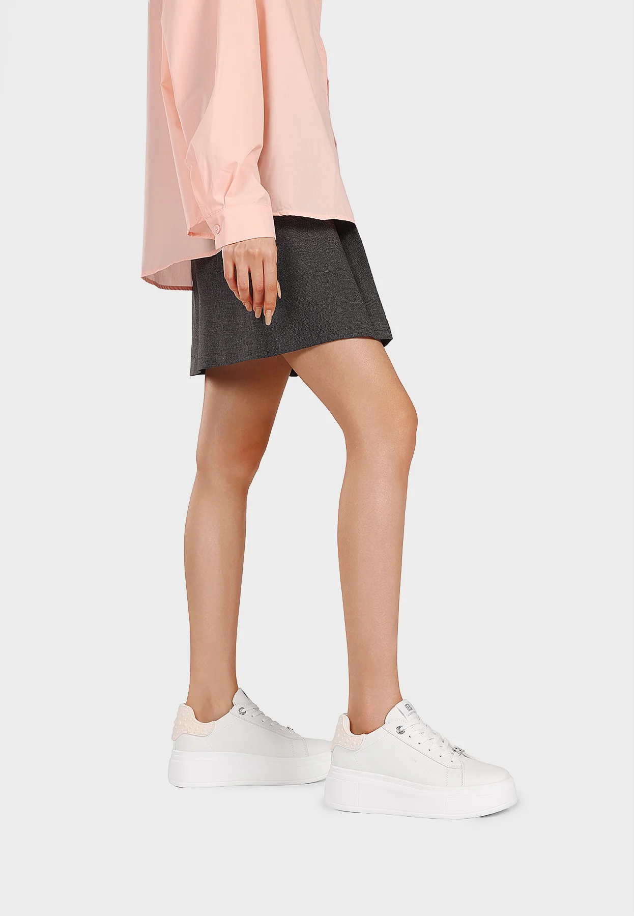 Sneakers platform con tallone borchiato e logo X34-15 - Image 8