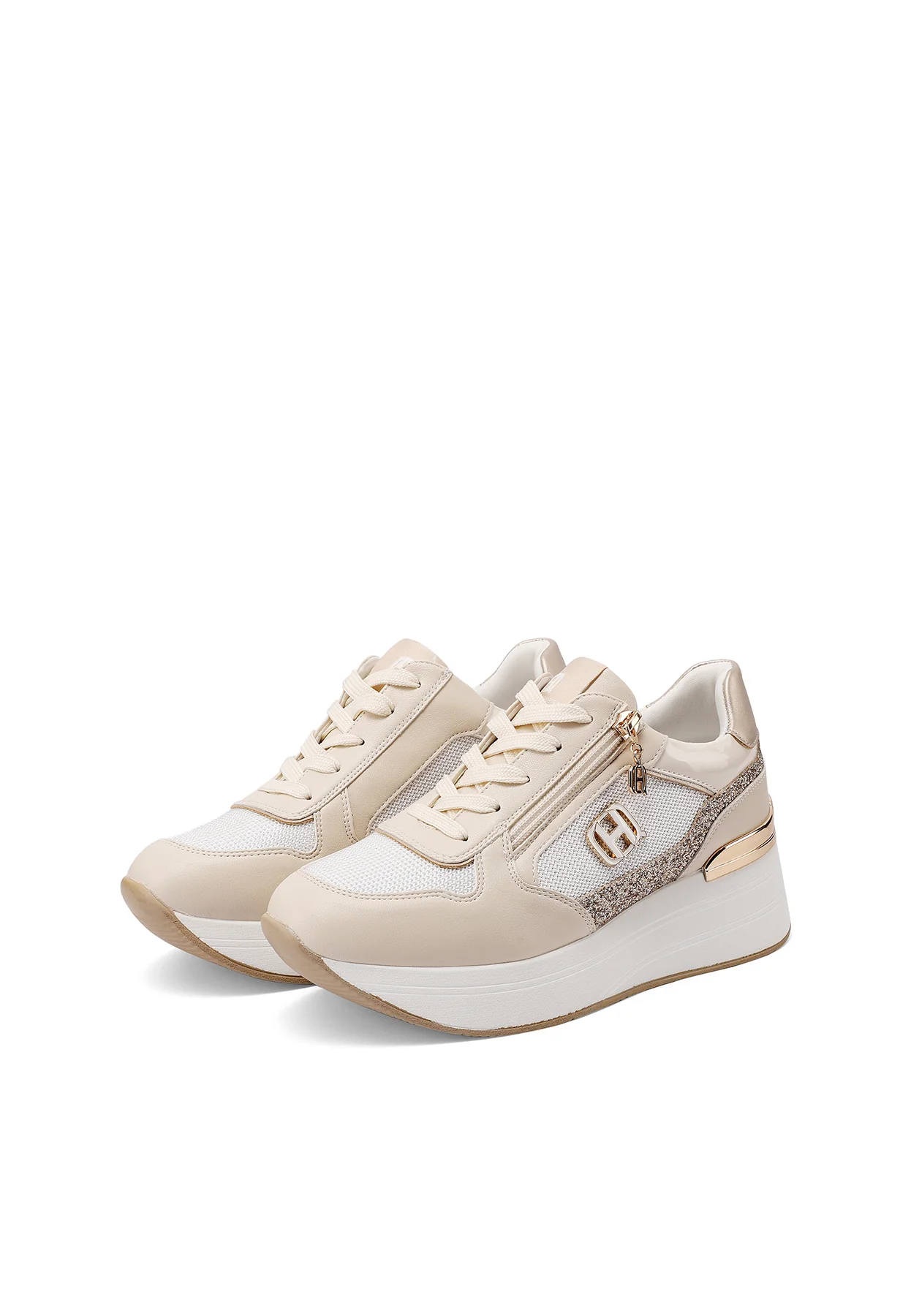 Sneakers platform con zip laterale e logo X34-24 - Image 11