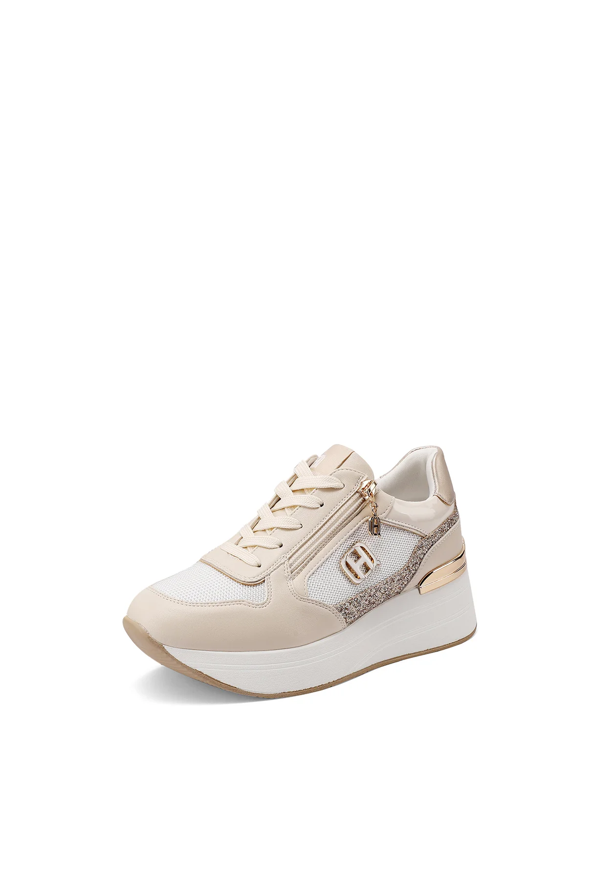Sneakers platform con zip laterale e logo X34-24 - Image 12