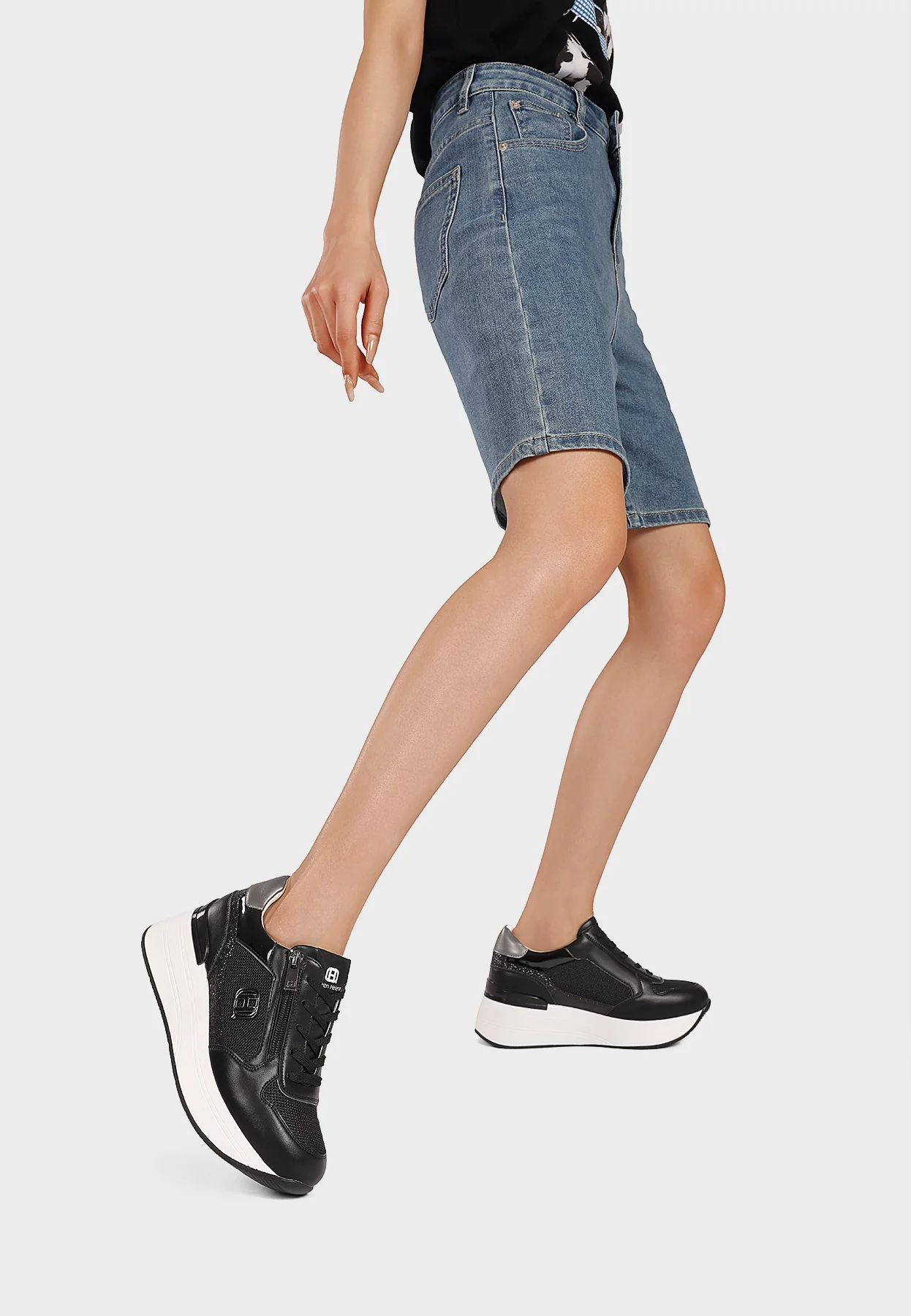 Sneakers platform con zip laterale e logo X34-24 - Image 17