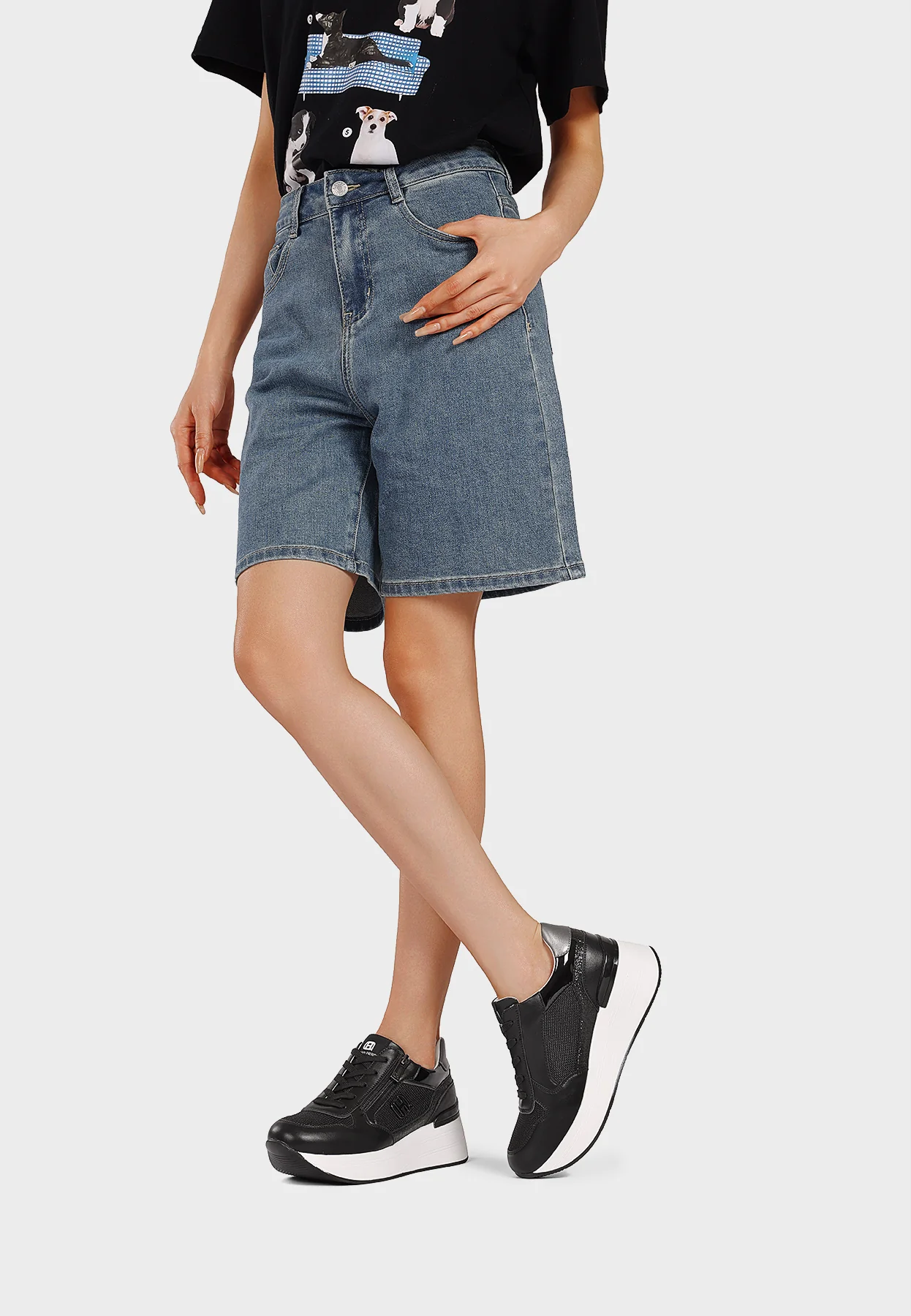 Sneakers platform con zip laterale e logo X34-24 - Image 24