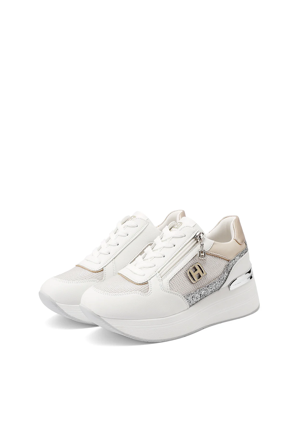 Sneakers platform con zip laterale e logo X34-24 - Image 3