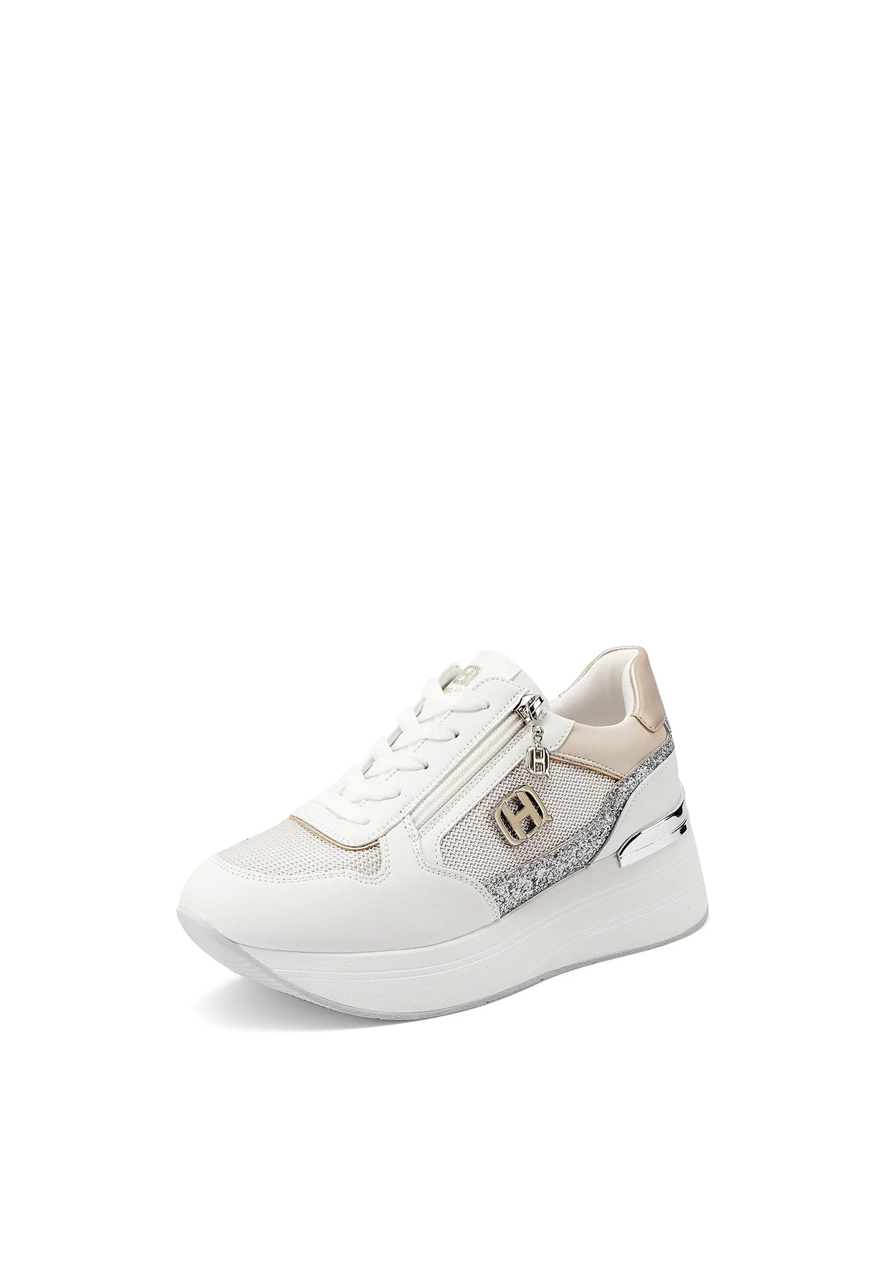 Sneakers platform con zip laterale e logo X34-24 - Image 4