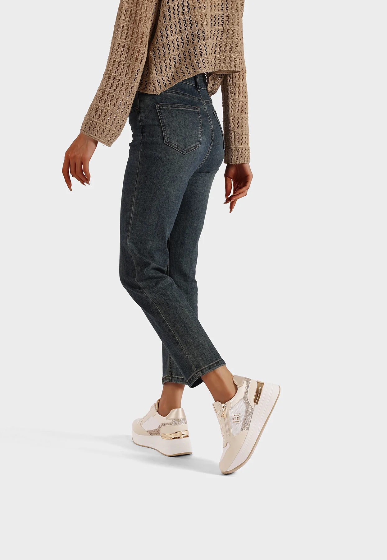 Sneakers platform con zip laterale e logo X34-24 - Image 8