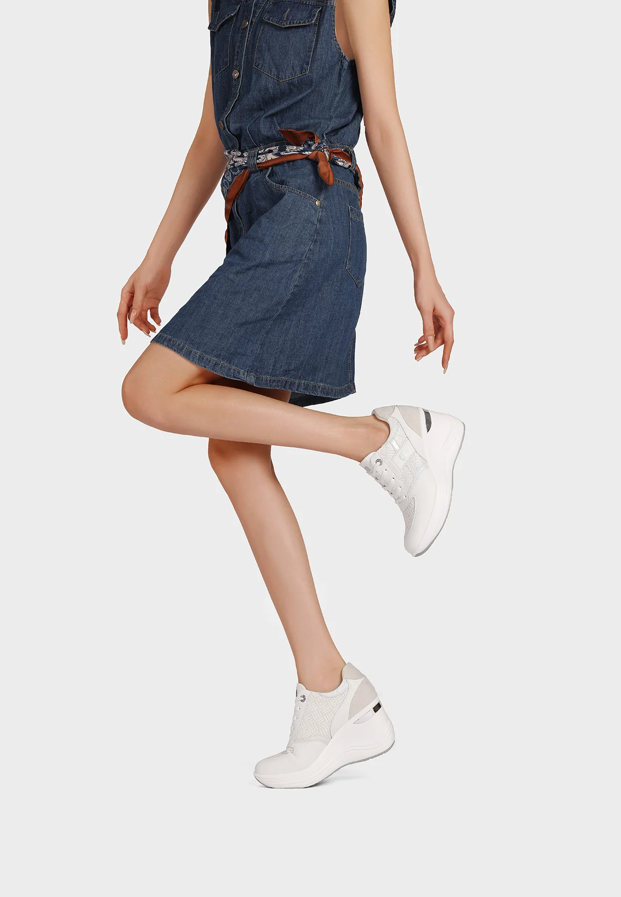 Sneakers platform con inserti texture X34-38 - Image 8