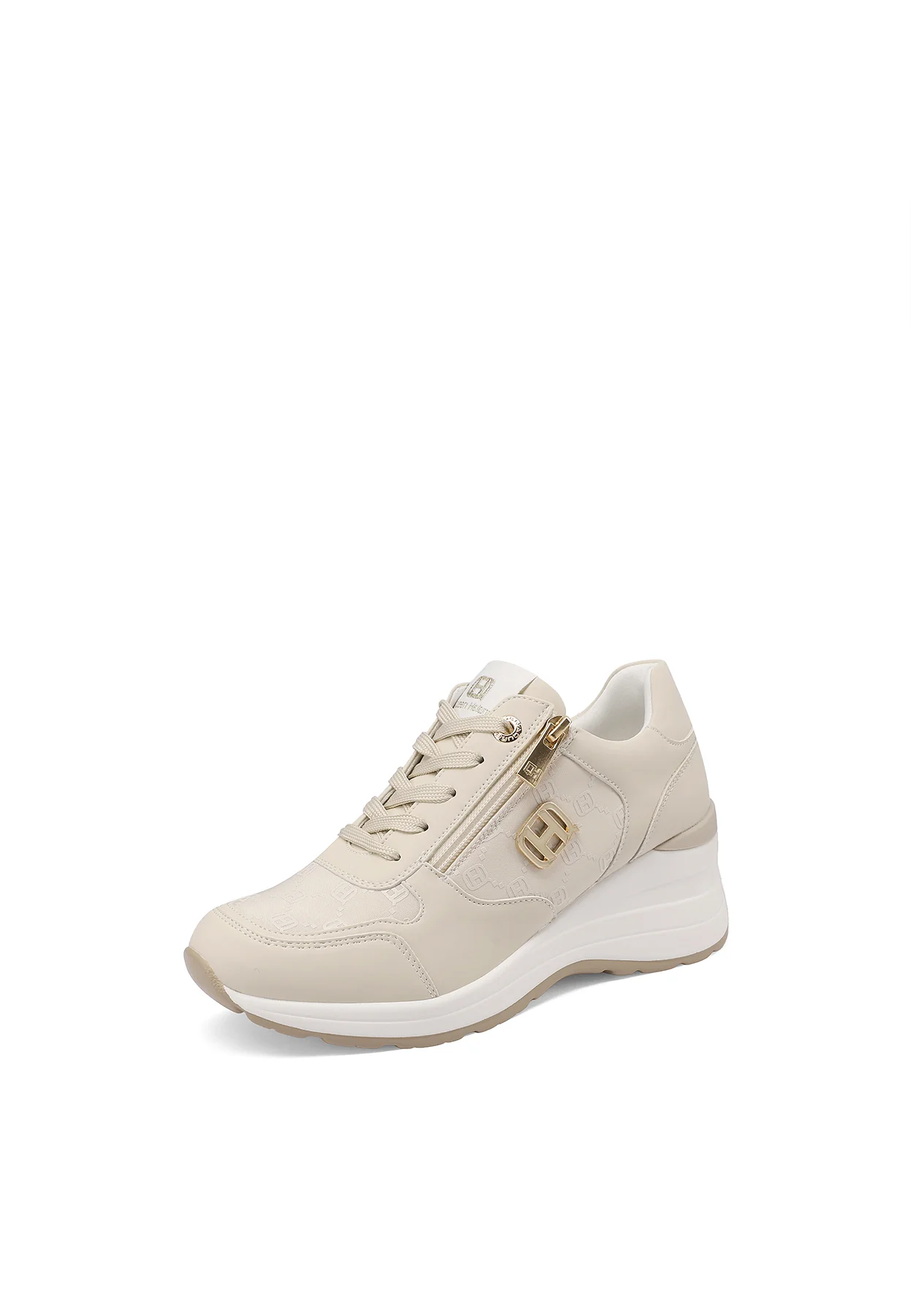 Sneakers platform ecopelle con zip laterale e logo X34-41 - Image 11