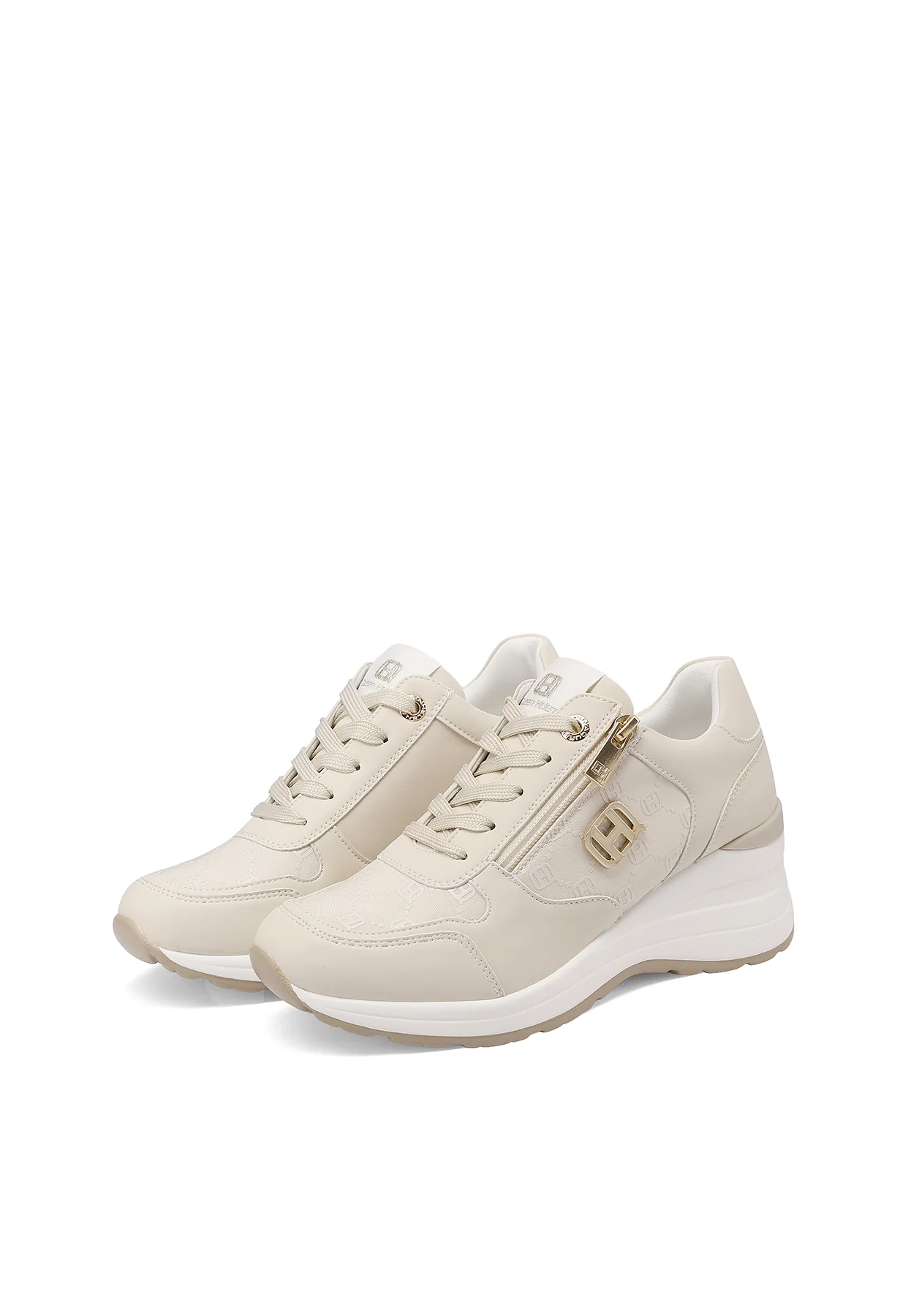 Sneakers platform ecopelle con zip laterale e logo X34-41 - Image 12