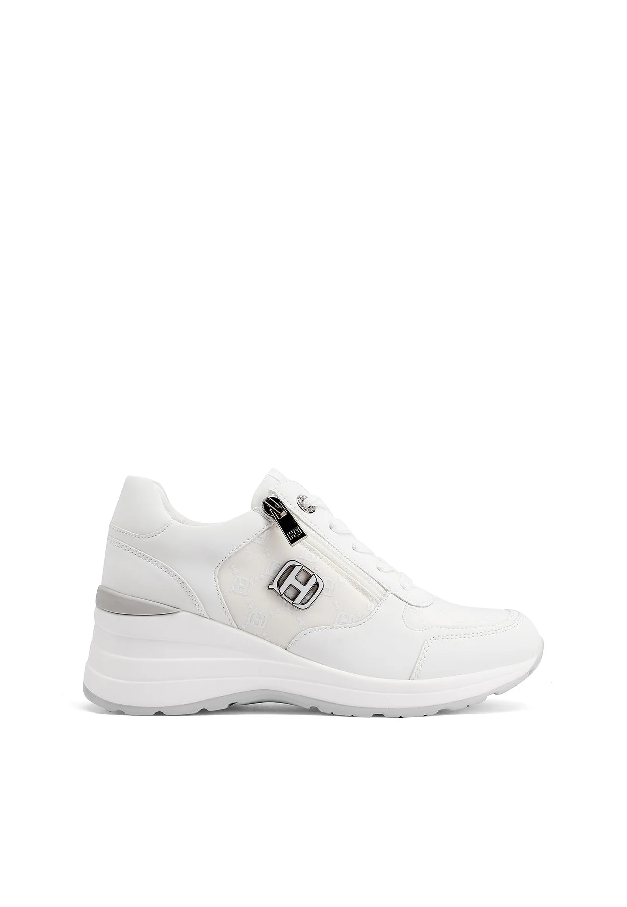 Sneakers platform ecopelle con zip laterale e logo X34-41 - Image 2