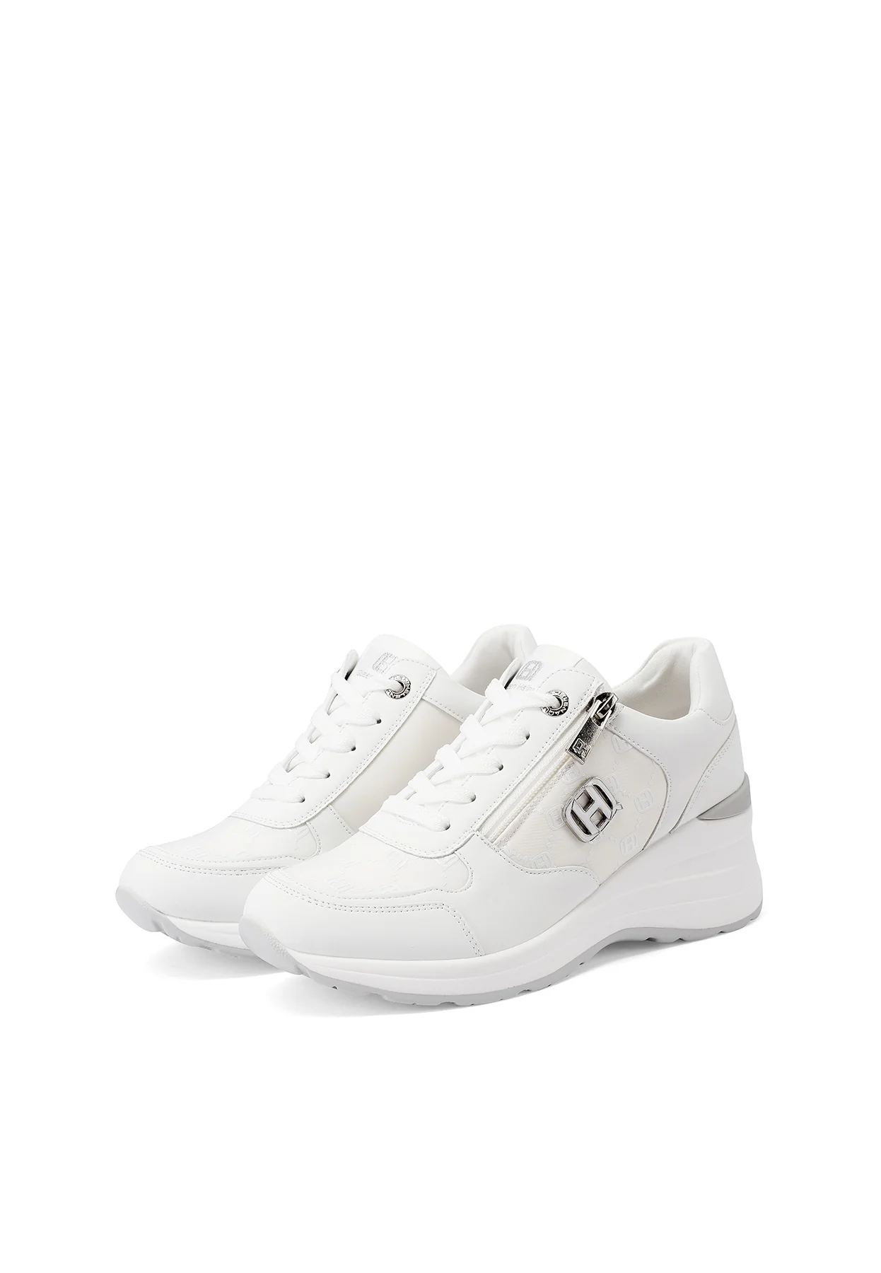 Sneakers platform ecopelle con zip laterale e logo X34-41 - Image 3