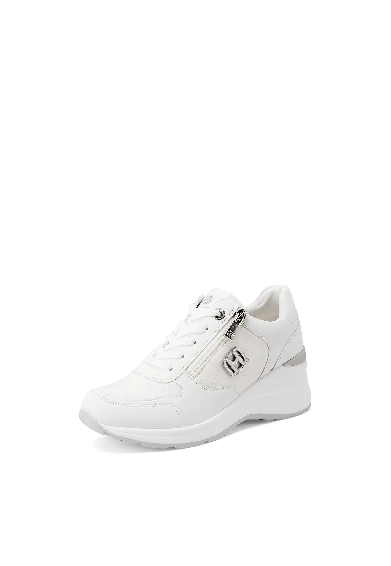 Sneakers platform ecopelle con zip laterale e logo X34-41 - Image 4