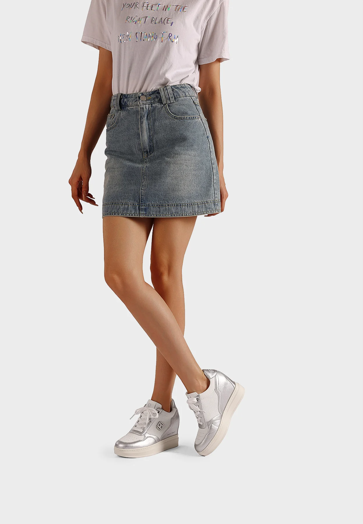 Sneakers donna con zeppa interna e dettagli raffinati X34-42 - Image 8