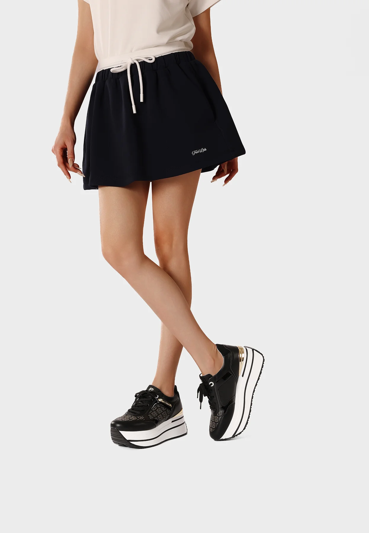 Sneakers donna platform con logo pattern X34-47 - Image 17