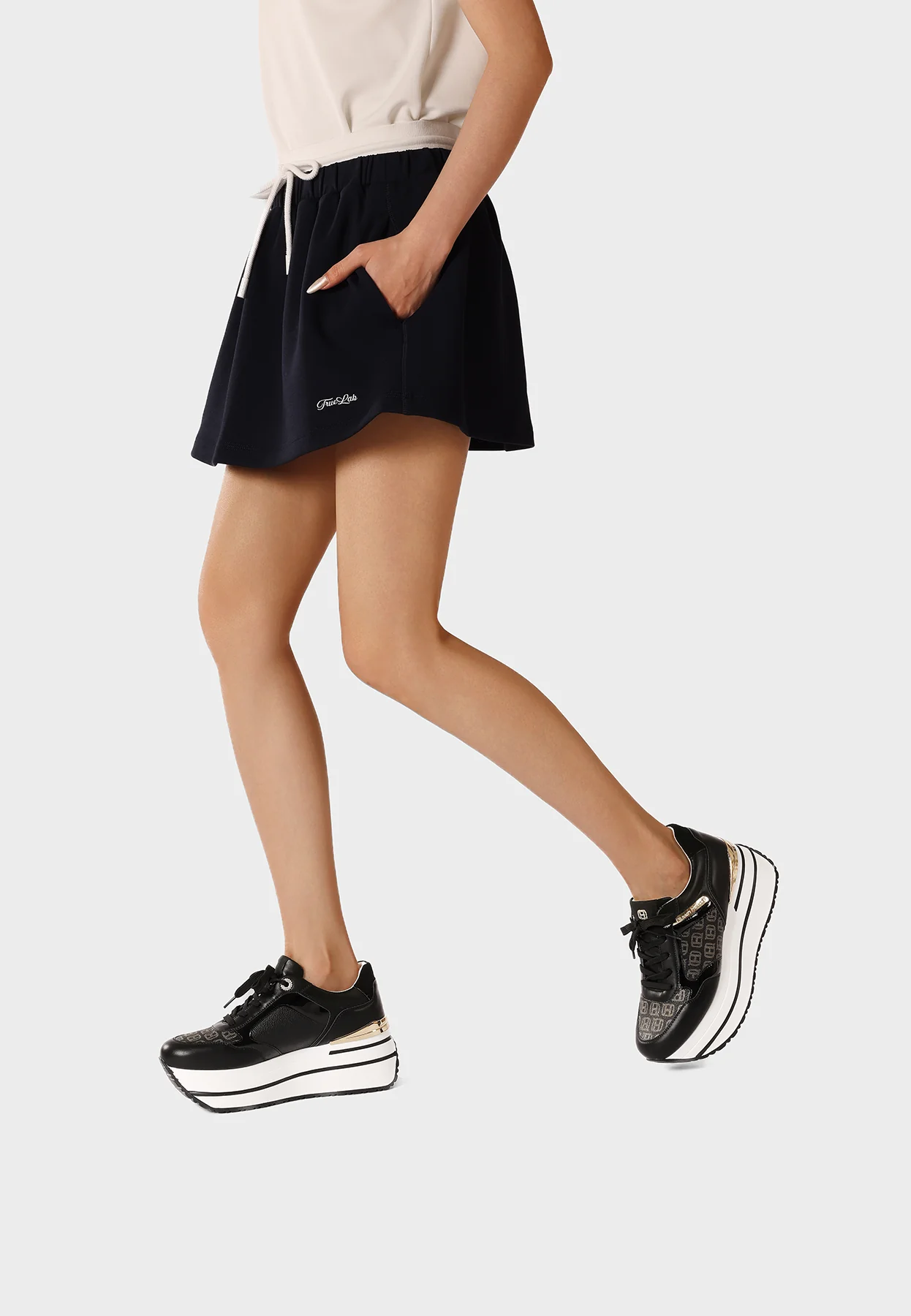 Sneakers donna platform con logo pattern X34-47 - Image 24