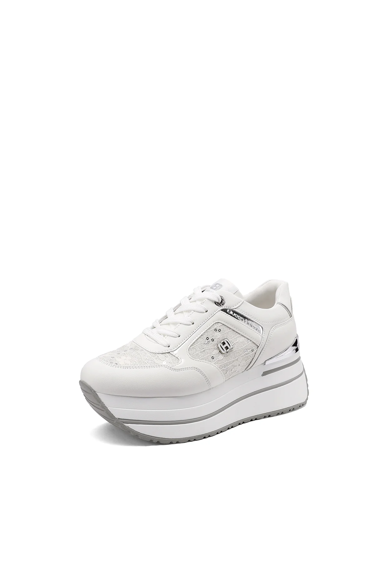 Sneakers platform con inserti ricamati eleganti X34-48 - Image 11
