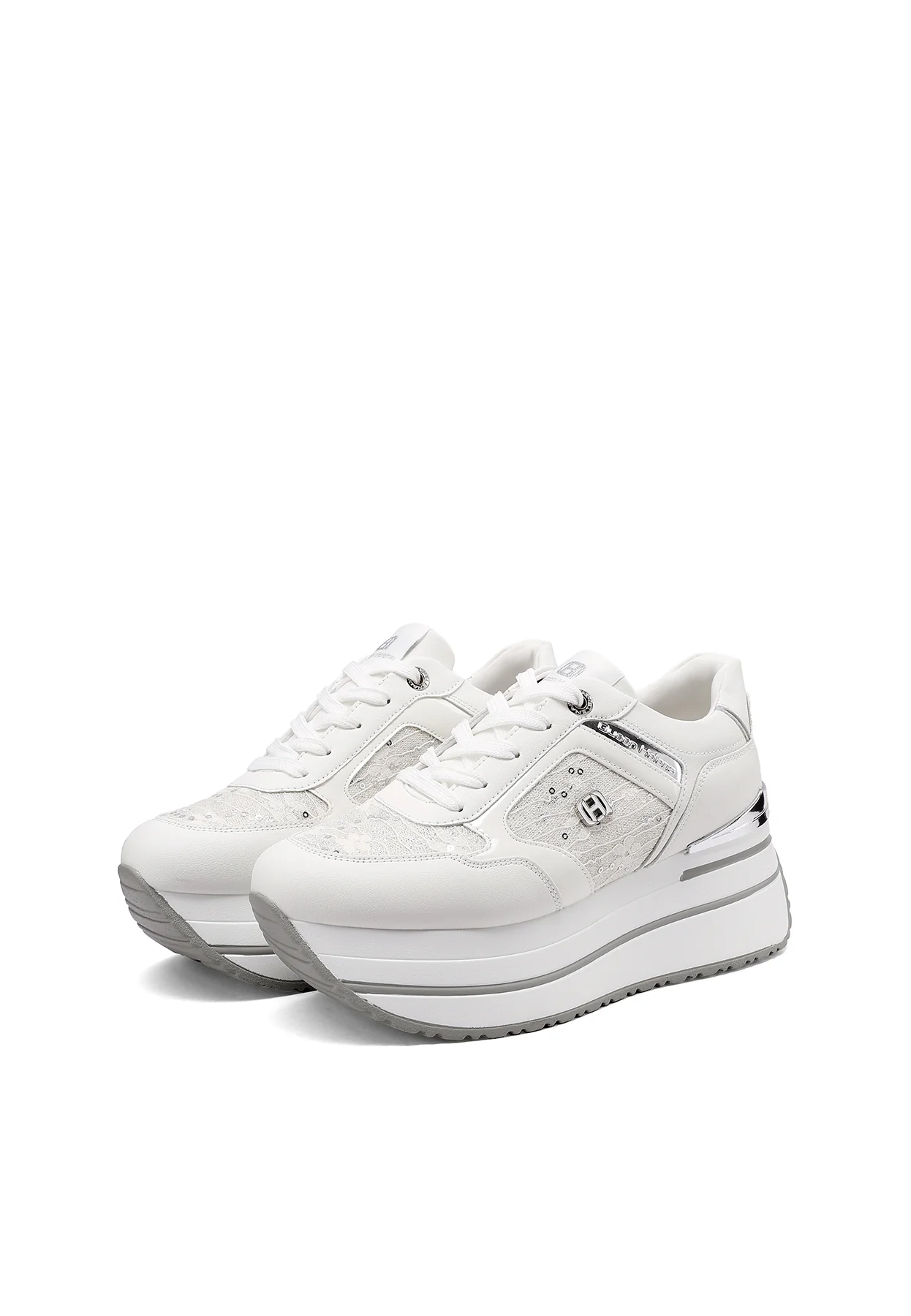Sneakers platform con inserti ricamati eleganti X34-48 - Image 12
