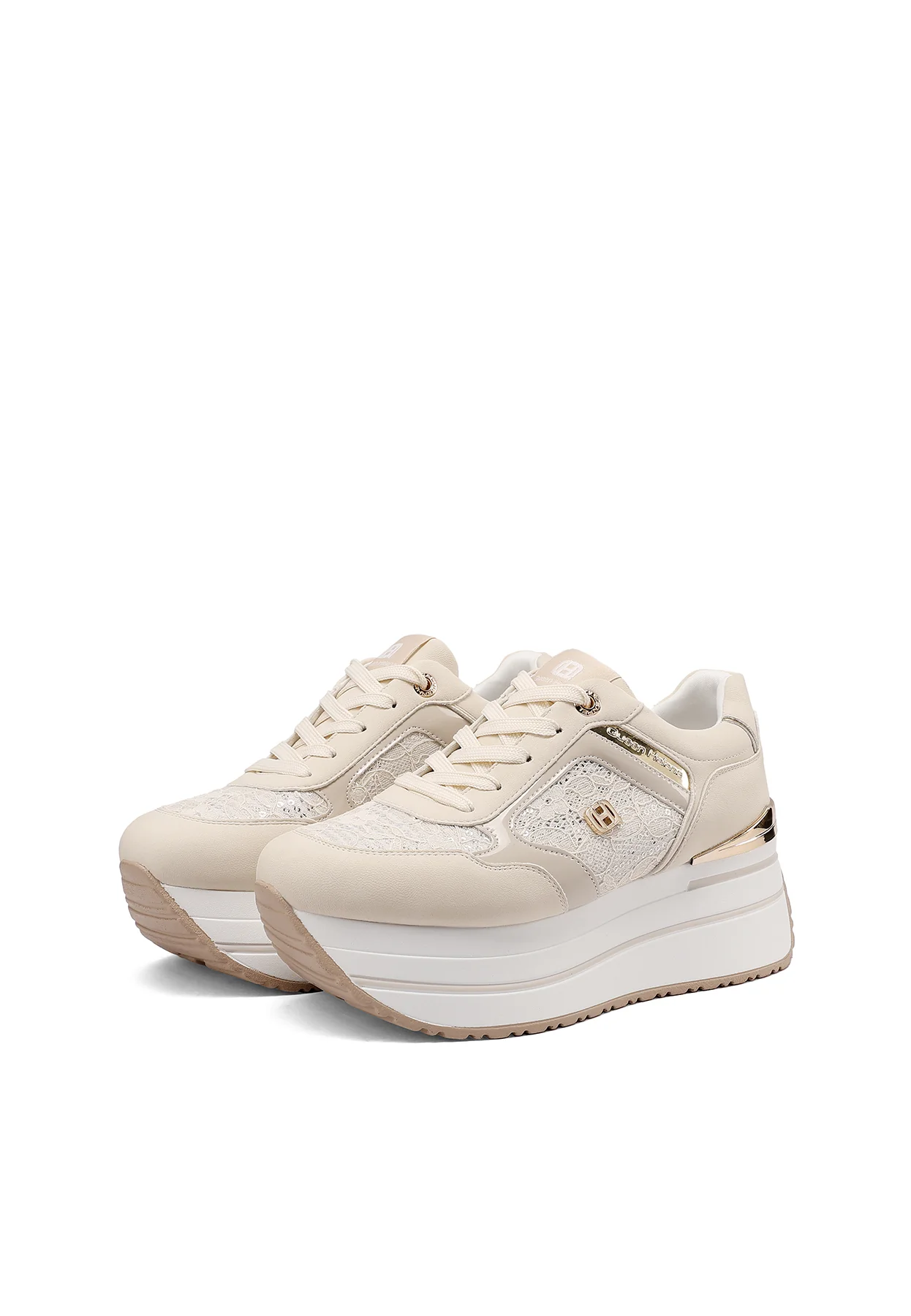 Sneakers platform con inserti ricamati eleganti X34-48 - Image 4
