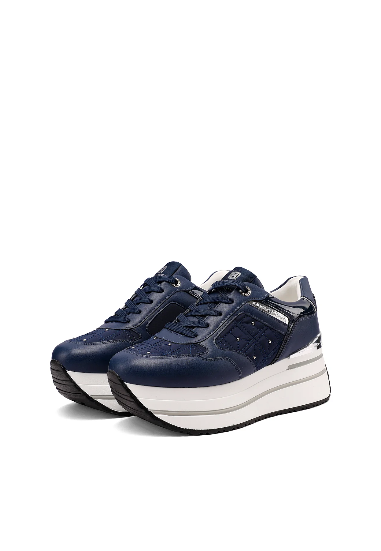 Sneakers platform trapuntate con dettagli metallici X34-49 - Image 12