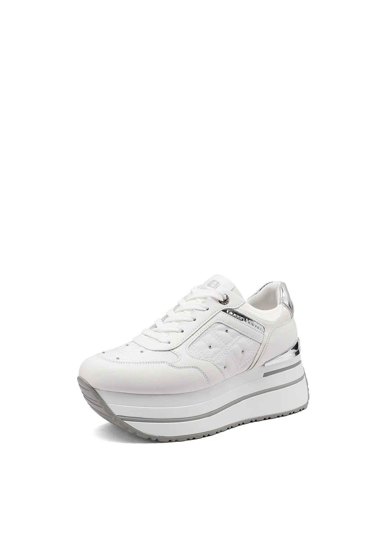 Sneakers platform trapuntate con dettagli metallici X34-49 - Image 3