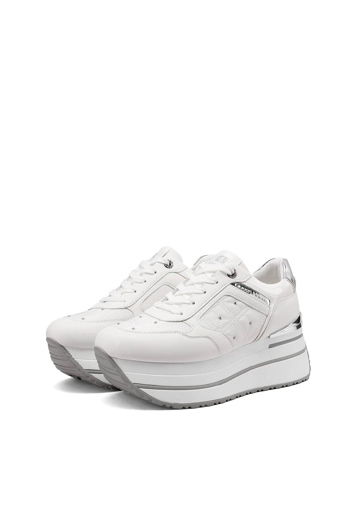 Sneakers platform trapuntate con dettagli metallici X34-49 - Image 4