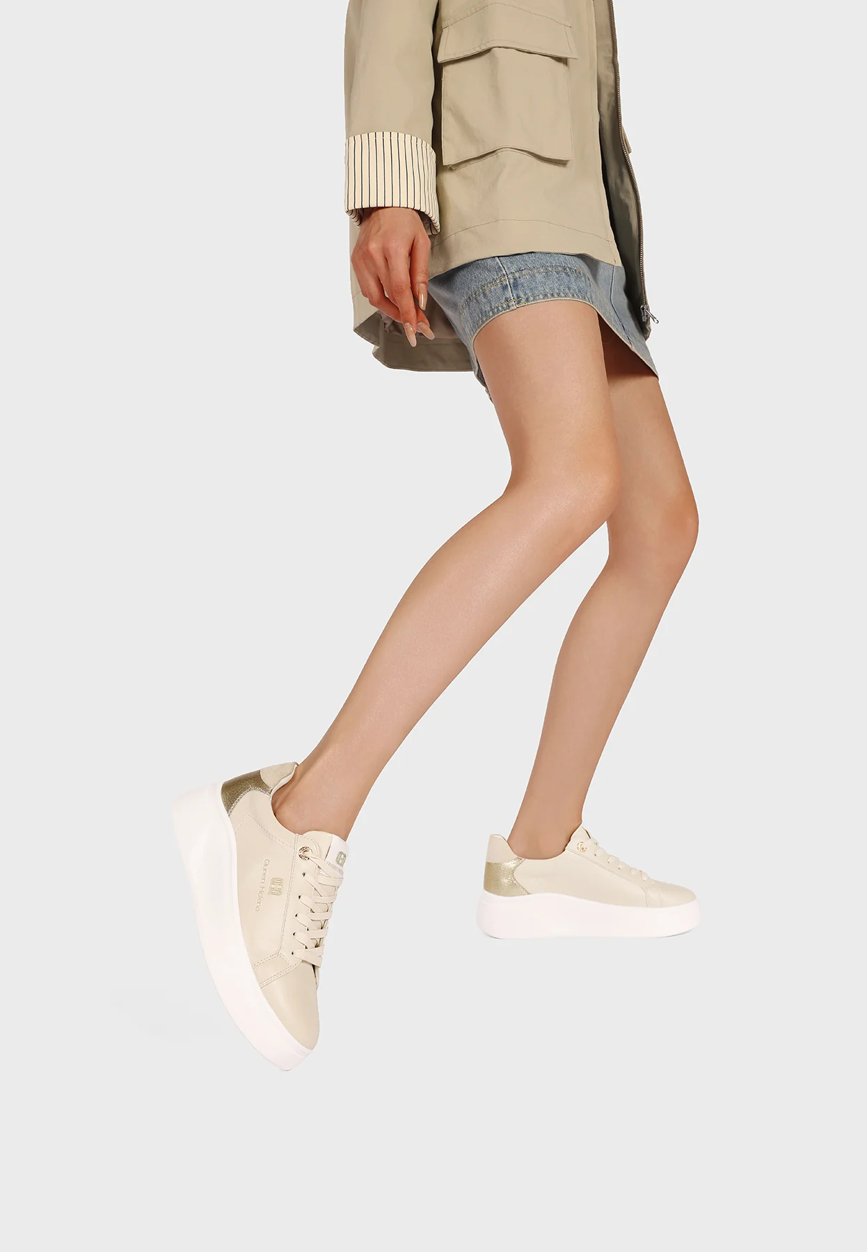 Sneakers platform con zeppa e dettagli metallici X34-9 - Image 8