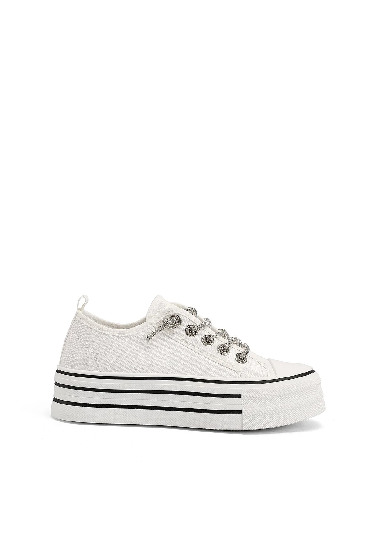 Sneakers platform in tela con lacci glitter XZ002 - Image 18