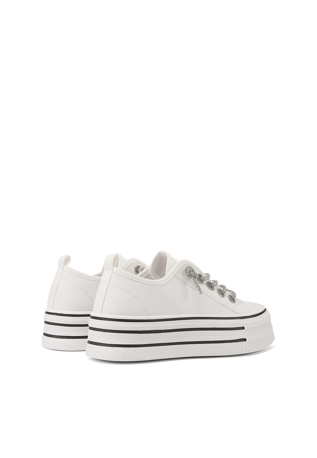 Sneakers platform in tela con lacci glitter XZ002 - Image 21