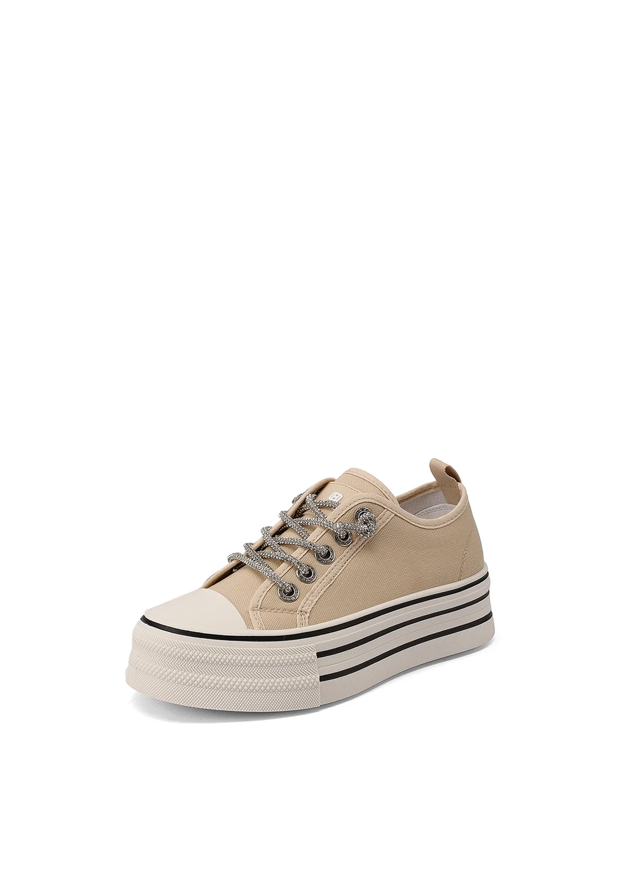 Sneakers platform in tela con lacci glitter XZ002 - Image 4