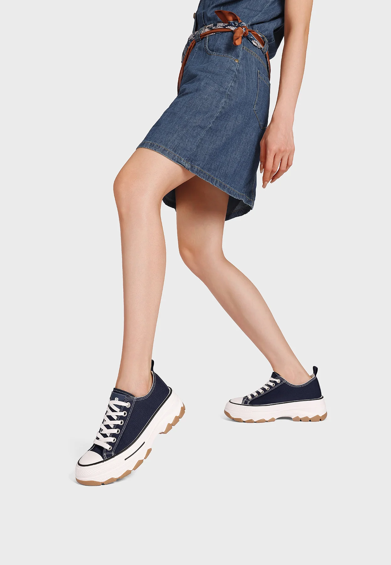Sneakers chunky in tela con suola dentellata XZ003 - Image 9