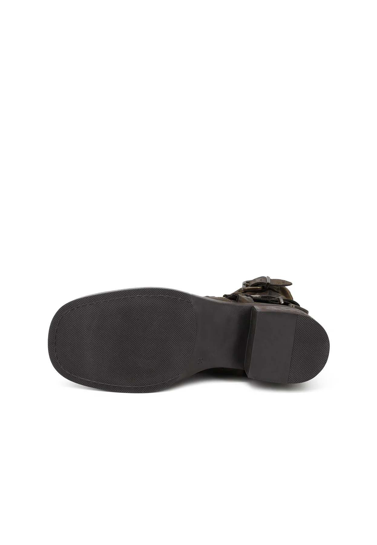 Stivaletto biker nero in vera pelle con fibbie CAMP3 - Image 7
